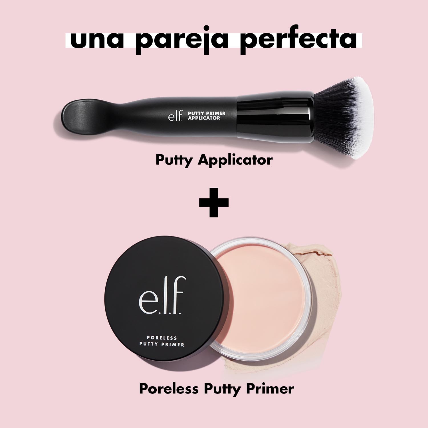 E.L.F. PUTTY PRIMER BRUSH & APPLICATOR (HERRAMIENTA DE MAQUILLAJE DE DOBLE PUNTA Y BROCHA DE MAQUILLAJE)